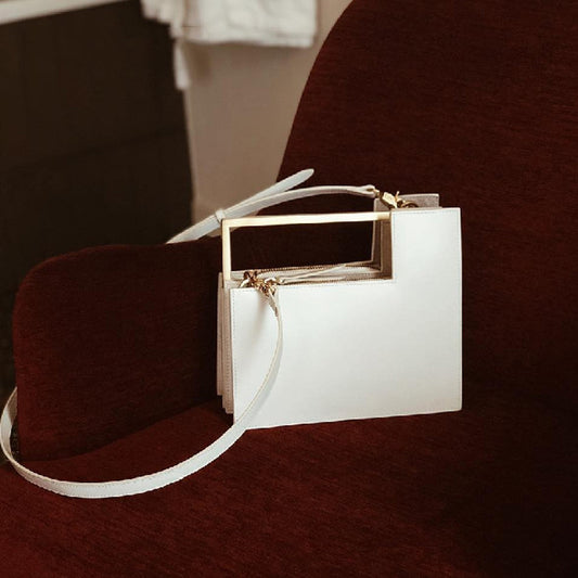 square leather handbag
